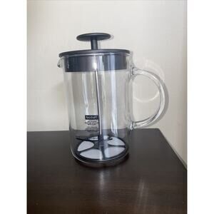 Bodum Latteo 8 oz Glass Milk Frother Glass Handle Black Lid Latte